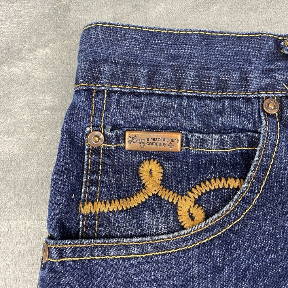 Vtg Lifted Research Group Jeans Mens 36x30.5 Blue Wolf Embroidered Y2K Baggy LRG - Picture 7 of 16